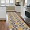 World Rug Gallery Moroccan Trellis Contemporary Gray/Yellow Runner Rug 2'x10' 310YELLOWGRAY2X10 - alternate 1